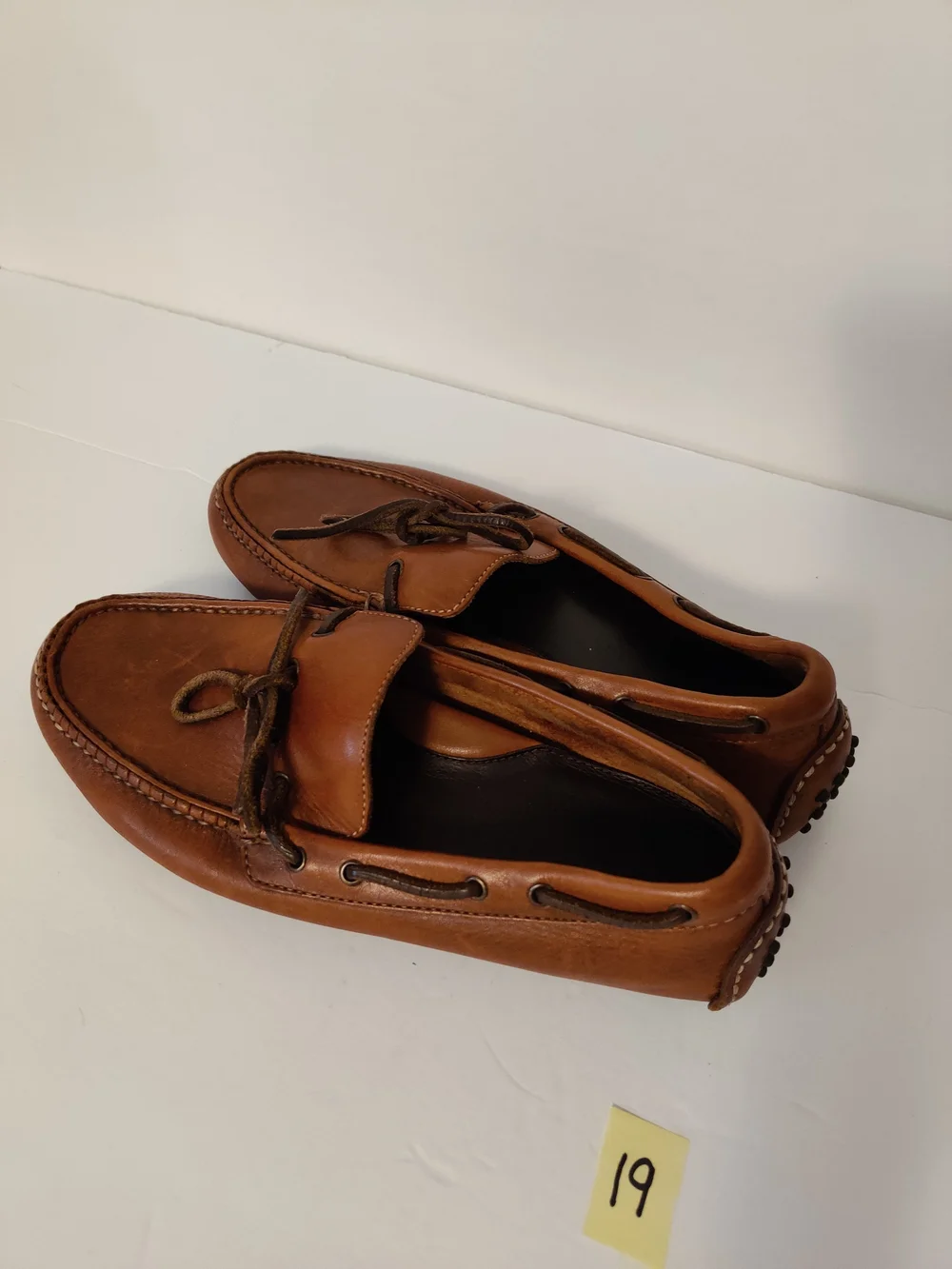 Cole Haan Leather Moccasin Loafers in Cognac Brown 8
